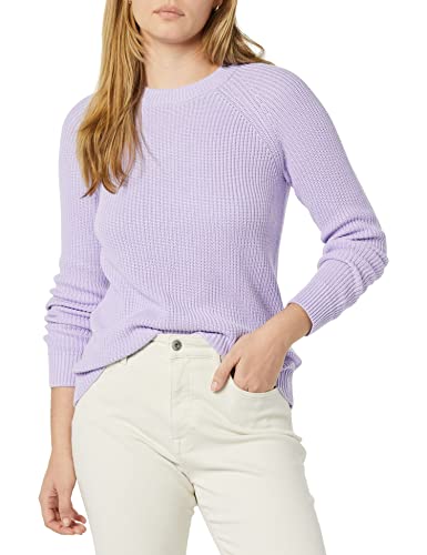 Amazon Aware Damen Gerippter Pullover mit Rundhalsausschnitt (in Übergröße erhältlich), Lavendel, M
