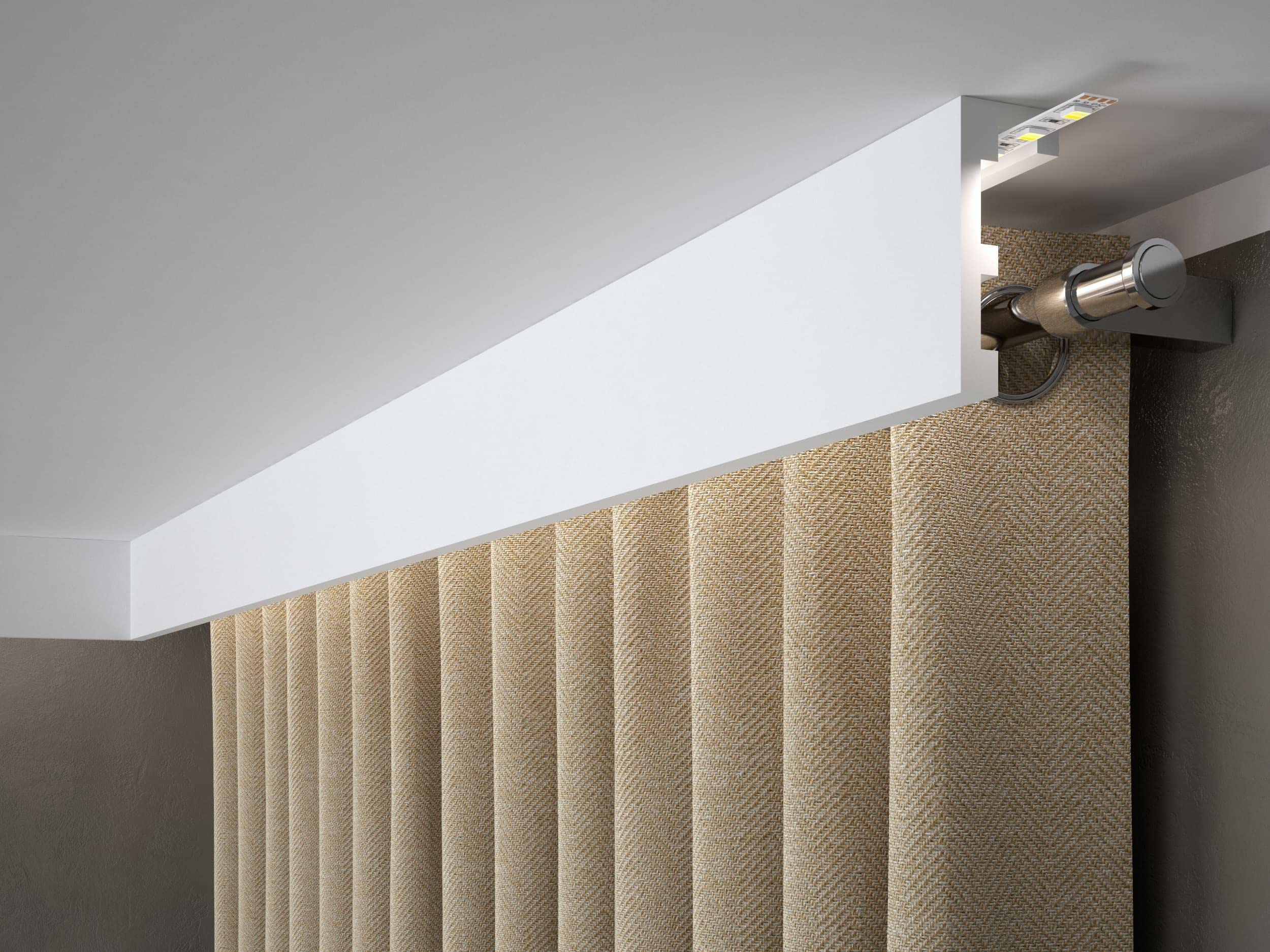 Mardom Decor QL026T Curtain Profile Curtain Trim Ceiling Strip LED Suitable 1 Profile Strip 200 x 10.0 x 4.1 cm