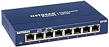 NETGEAR GS108GE LAN Switch 8 Port Netzwerk Switch (Plug-and-Play Gigabit Switch LAN Splitter, LAN Verteiler, Ethernet Hub, lüfterloses Metallgehäuse, ProSAFE Lifetime-Garantie), Blau