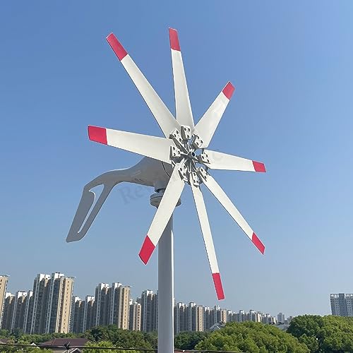 800W Windturbine Windkraftanlage 12V 24V 48V Windgenerator mit MPPT Laderegler 8 Klingen Windräder für Hausgebrauch Yacht Yard Dach Boot Windmühle (48V mit MPPT Regler)