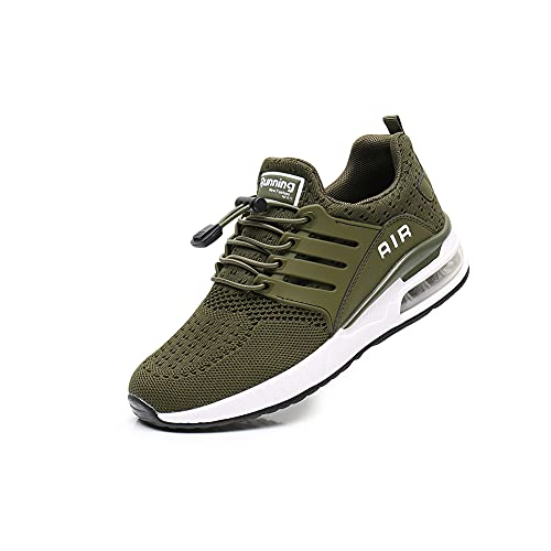 snugnap Laufschuhe Herren Damen Sportschuhe Luftpolste Turnschuhe Sneaker Running Tennis Schuhe Atmungsaktiv Straßenlaufschuhe Walkingschuhe Fitness Weiß Schwarz 41 Green