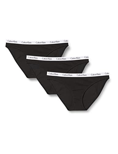 Calvin Klein Damen Bikini 3Pk Taillenslip, Schwarz (Black 001), One Size (Herstellergröße: XL)