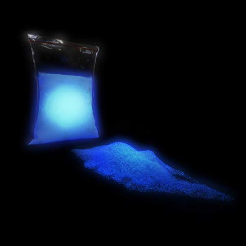 TFC Leuchtpulver blau, 200g I Nachleuchtende Pigmente I Aufladung mit Tageslicht, Kunstlicht oder UV-Licht I Leuchtfarbe (phosphoreszierend)