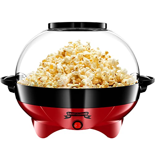 Gadgy ® Popcornmaschine l 800W Popcorn Maker mit Antihaftbeschichtung und Abnehmbares Heizfläche l Stille und Schnelle Popcorn Maschinen mit zucker, öl, butter l Groß Inhalt 5 L | Popcorn machine