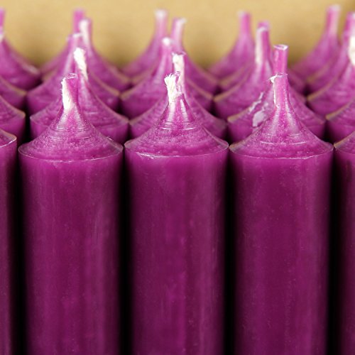 Bütic GmbH durchgefärbte Stabkerzen 250mm x 22mm - hochgereinigte Kerzen mit rückstandsfreiem Abbrand, Set mit:25 Stück, Farbe:Aubergine