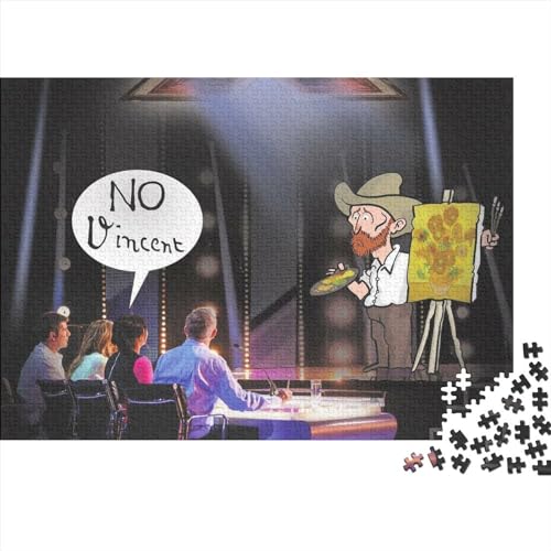 Karikatur Van Gogh Jigsaw Puzzle Für Erwachsene Puzzles Pappe Puzzles Spiele-Gehirn Teaser Puzzle Familie Herausfordernde Spiele Als Weihnachten Geburtstagsgeschenke 1000pcs (75x50cm)