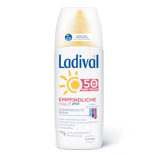 Ladival Empfindliche Haut Plus Sonnenschutz Spray LSF 50+ - Parfümfreies Sonnenspray ohne Farb- und Konservierungsstoffe - wasserfest, 150 ml