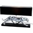 Tischlampe Panther silber schwarz 38,5 cm hoch Tischleuchte Schirm Lampe Leuchte