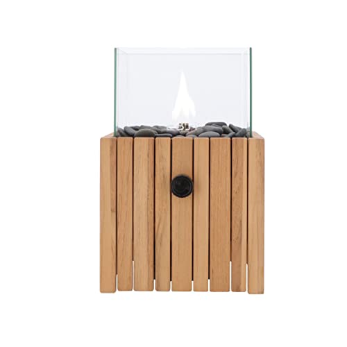 Cosi Fires - Cosiscope Gaslaterne Timber Square - Gaslaterne - Stahl/ Teakholz - 20 x 20 x 30 cm - Braun
