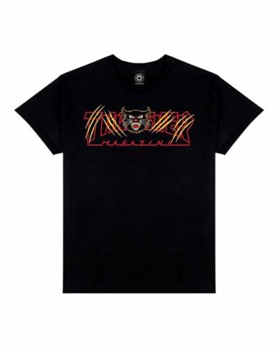 Thrasher Herren S/S T-Shirt Gato Skate T-Shirt, Schwarz, Groß