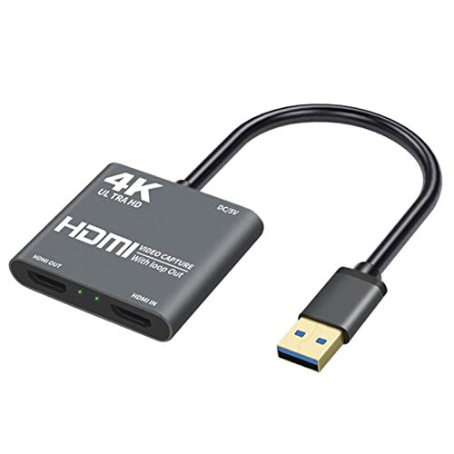 Queen.Y HDMI-Videoaufnahmekarte 1080P 4K HDMI auf USB-Videoaufnahmekarte USB-Spielaufnahmekarte für Live-Lehraufzeichnungen