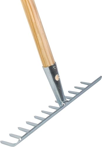 Synx Tools Gartenrechen 12 Zähne verzinkt Rechen - Rechen - Laubrechen - Bodenbearbeitungsmaschinen - Unkrautentferner - Gartenartikel - Komplett Inkl. 160cm Stiel