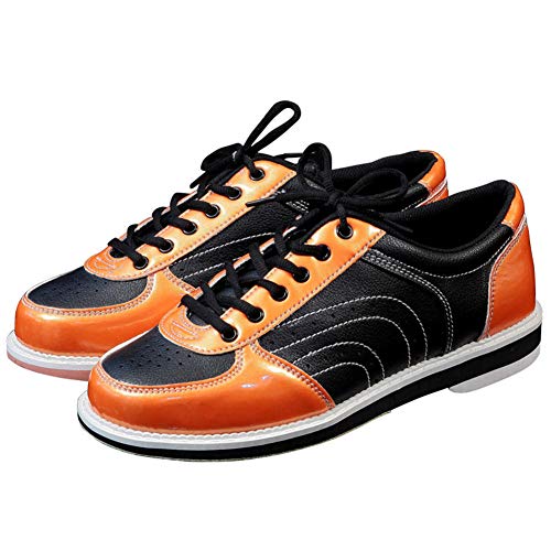 FJJLOVE Herren Bowlingschuh, Leichte Lässige Sneaker rutschfeste Athletische Sportschuhe Atmungsaktive Indoor-Sportschuhe,Orange,43