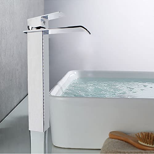 Hoch Badarmatur Wasserfall Badezimmer Chrom Wasserhahn Bad Armatur Aufsatzwaschbecken Waschtischarmatur Mischbatterie Waschbecken Einhandmischer Waschbeckenarmatur