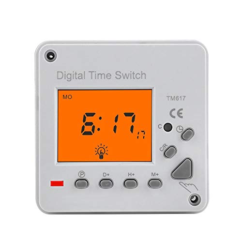 Schalttimer - Digitaler Elektrischer, Langlebiger, Programmierbarer Smart Control-Schaltertimer Mit Hintergrundbeleuchtung(220 VAC TM617-2)