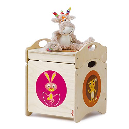 Dida - Kindersitzbank Troncotto Ist Eine Aufbewahrungsbox Mit Viel Stauraum Für Spielzeug - Eine Spielzeug-Truhe Mit 4 Rädern + Deckel Als Sitzbank