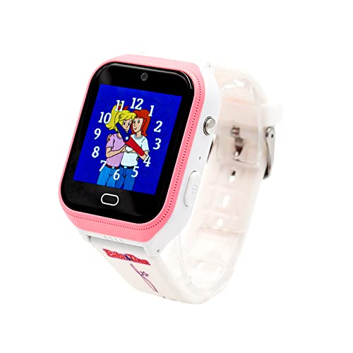 Bibi und Tina 4G Kids-Watch Uhr für Mädchen mit lustigen Bibi & Tina Filtern die mit der integrierten Kamera gemacht Werden. Chat, Videoanrufe, Video, Kamera, Fitness & Körpertemperatur