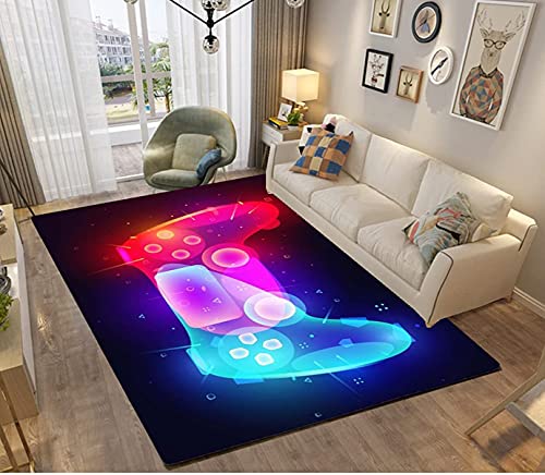 Gamer 3D ControllerMuster Kinder Jugendliche Jungen Teppich Schlafzimmer Dekoration Kinderzimmer Wohnzimmer Krabbelmatte Modern Graffiti Spielkonsole Flanell Kinderteppiche (Rot, 160x200 cm)