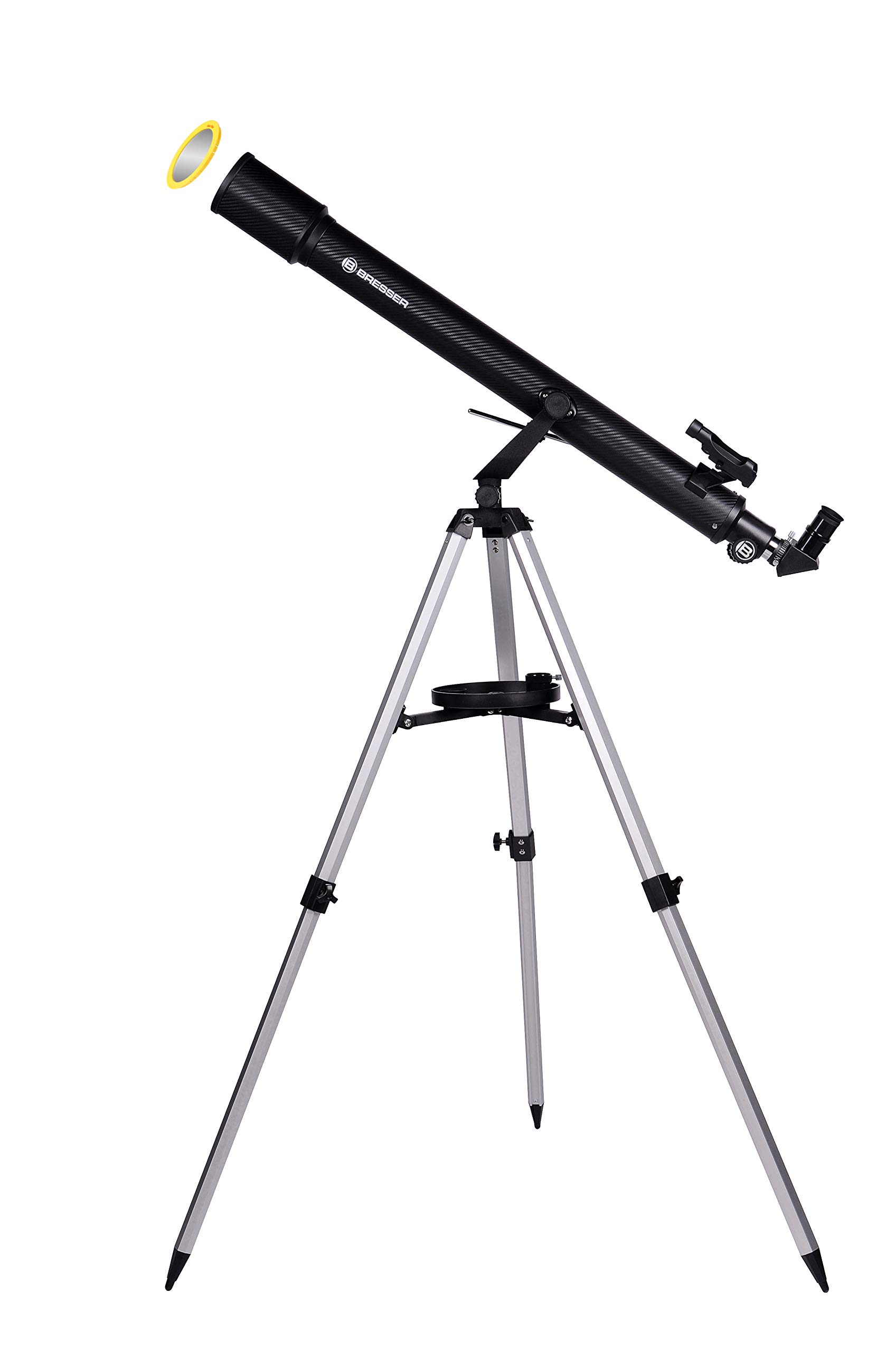 Bresser Einsteiger Linsen-Teleskop Sirius 70/900 AZ mit Smartphone-Adapter, Sonnenfilter, Stativ & Zubehör, für Himmelsbeobachtung & Astrofotografie