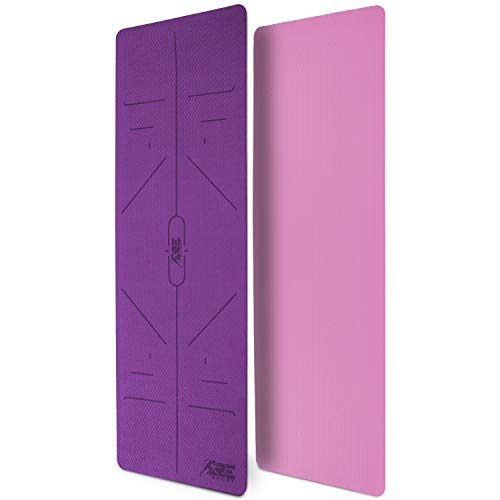 RE:SPORT Yogamatte Phthalatfrei - Gymnastikmatte rutschfest, Fitnessmatte schadstofffrei, Trainingsmatte mit Tragegurt 183 x 61 x 0,6 cm