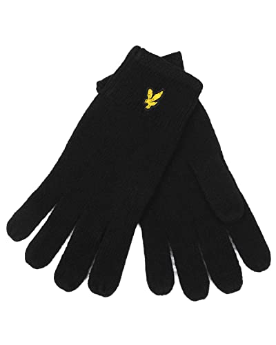 Lyle & Scott Herren Racked Rib Gloves Handschuhe, True Black, Einheitsgröße