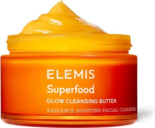 ELEMIS Superfood AHA Glow Cleansing Butter, sulfatfreier Gesichtsreiniger zum Aufhellen, Gesichtsreinigungsbalsam für einen gesunden, tiefenreinigender Butterbalsam zum Nähren der Haut, 90 ml