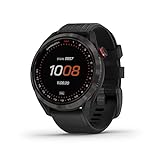 Garmin Approach S42, GPS-Golf-Smartwatch, leicht mit 1,2 Zoll Touchscreen, 42 K+ vorinstallierte Kurse, Gunmetal Keramik-Lünette und schwarzes Silikonband, 010-02572-10