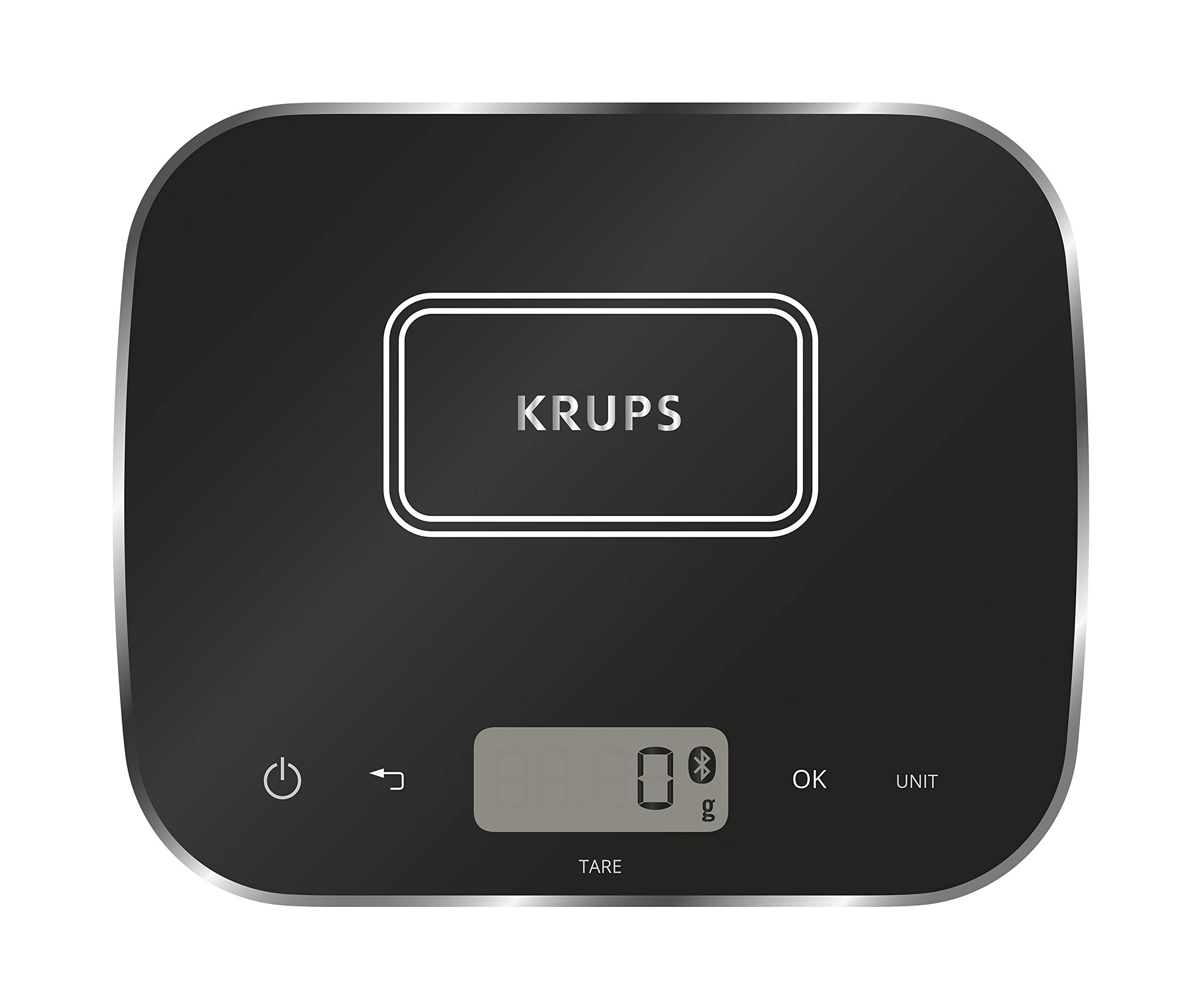 Krups XF5548 Prep&Cook Küchenwaage (Bluetooth, kompatibel mit Prep&Cook und Cook4Me App, automatische Einheitenumrechnung) schwarz