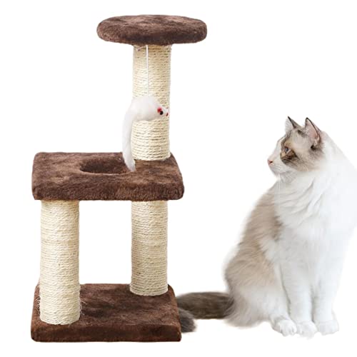 Kratzbaum - Großer Katzenturm,Katzenkletterer, mehrschichtiges Design, liegende und ruhende Katze, quadratische Plattenbasis für Katzen und kleine Katzen Hamil
