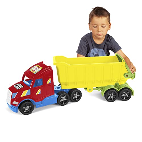 Wader 36300 - Magic Truck Kipper mit Heckklappe, ab 3 Jahren, ca. 79 cm, ideal als Geschenk für kreatives Spielen