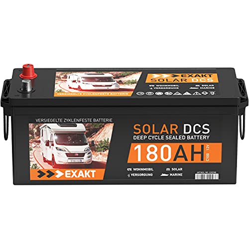 Solarbatterie 12V 180Ah EXAKT DCS Wohnmobil Versorgung Boot Solar Batterie ersetzt 150ah 170Ah