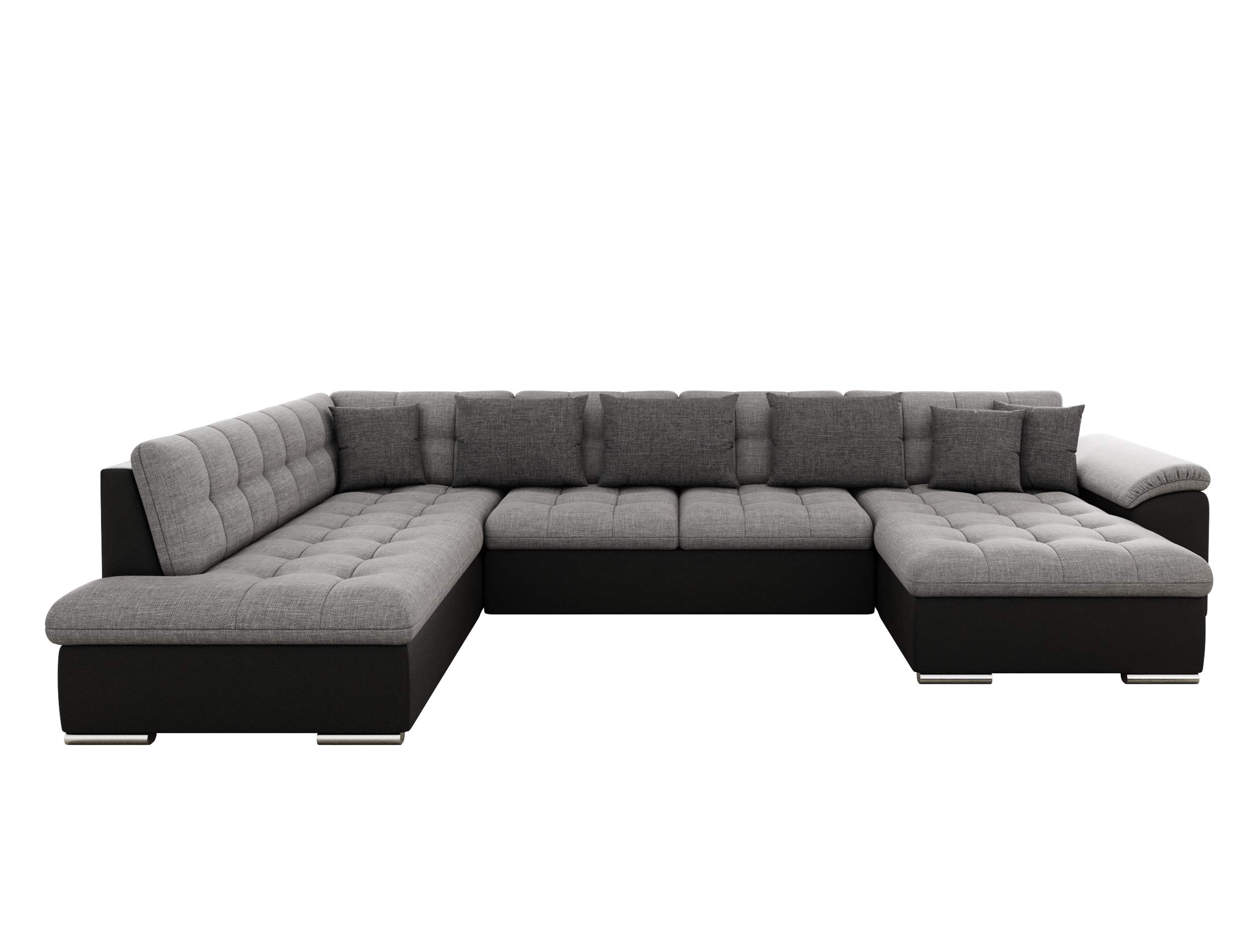 Mirjan24 Eckcouch Ecksofa Niko Bis, Design Sofa Couch mit Schlaffunktion und Bettkasten U-Sofa Farbauswahl Wohnlandschaft vom Hersteller (Ecksofa Rechts, Soft 011 + Lux 05 + Lux 06)