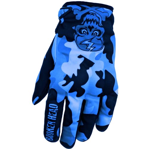 Broken Head MX-Handschuhe Rebelution Blau - Motorrad-Handschuhe Für Motocross, Enduro, Mountainbike - Camouflage Blau (XL)