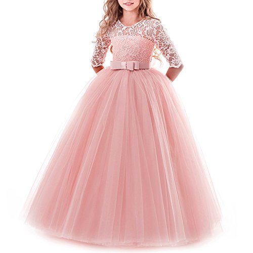 IBTOM CASTLE Blumensmädchenkleid Prinzessin Festliches Kinder Mädchen Kleid Festzug Kleider Hochzeit Partykleid 13-14 Jahre