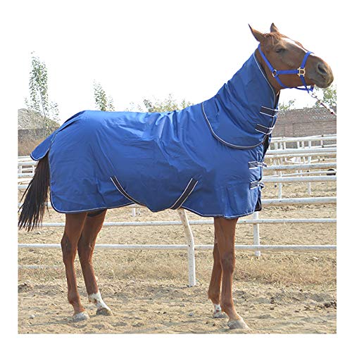MaJu 600D Winter Dicker Pferdeteppich Mit Wasserdichtem Und Atmungsaktivem Hals 300 G Isolierfüllung(Size:125cm)