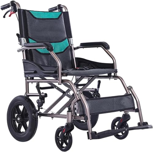 Klapprollstühle Für Erwachsene, Transportrollstühle Aus Aluminiumlegierung Mit Handbremse Und Sicherheitsgurt, Manueller All-Terrain-Rollstuhl A,A