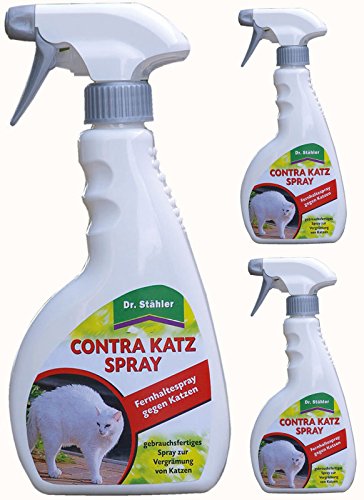Dr. Stähler Contra Katz Spray Fernhaltemittel Gardopia Sparpakete + Zeckenzange mit Lupe (3 x 500 ml)