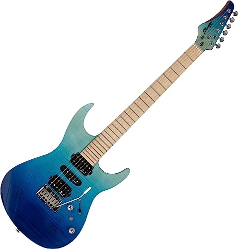 Shaman VST2087-BUF Venture Series E-Gitarre - ST-Bauweise - Flamed Maple Decke - Ahorn-Griffbrett - Tonabnehmer: 2x Humbucker, 1x Single Coil (HSH) - Blue Fade