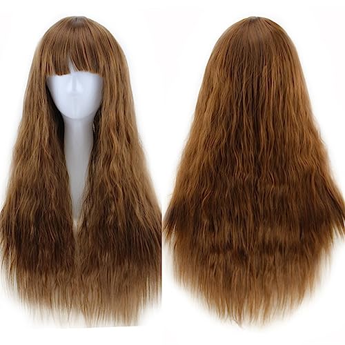Damenperücken, langes Haar, lockiges Haar, Hochtemperatur-Seidenfarbe, Maisdauerwelle, Qi Liu Modedekoration (Color : 6, Size : 1)