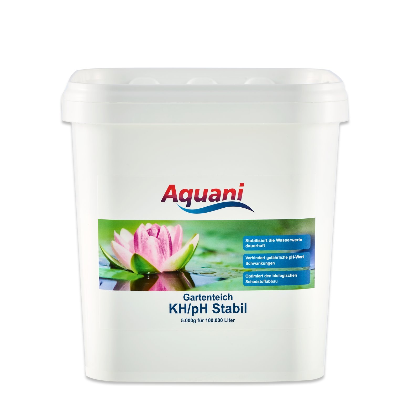 Aquani KH/pH Stabil 5.000g erhöht die Karbonathärte für stabile Wasserwerte gesunde Fische und optimalen biologischen Schadstoffabbau im Teich