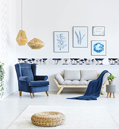 MyMaxxi | Bordüre | Blauer Wald 600 x 20cm | Wandbordüre Wandtattoo | Tapetenbordüre aus Tapetenvlies | Dekoration für Ihr Badezimmer Wohnzimmer Küche
