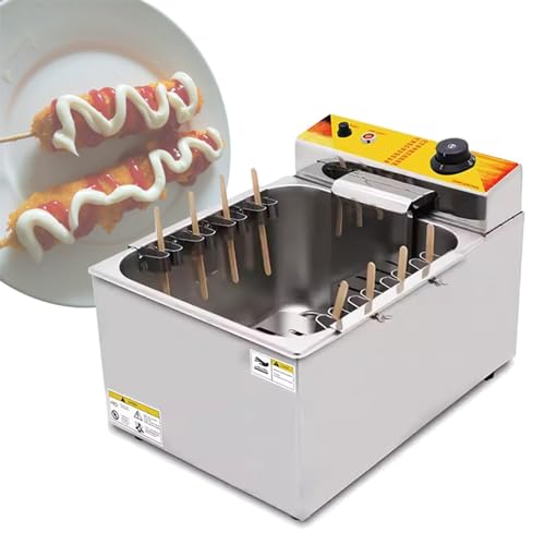 Käse-Hot-Dog-Sticks-Bratmaschine, elektrische Corn-Dog-Maschine, Snack-Maschine, 1900 W, Küchenfritteuse für Chips, Pommes Frites, Donuts und mehr