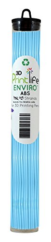3D Printlife Enviro ABS Himmelblau Strands für 3D-Druck-Kugelschreiber, 2,85 mm, 109 Stränge pro Rohr, Maßhaltigkeit <+/- 0,05 mm, Himmelblau