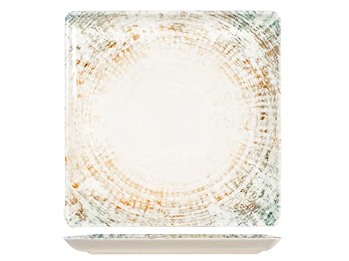 H&H Eris Teller aus Porzellan, 27 cm, modernes Design, elegant, zum Servieren von Speisen, Beige
