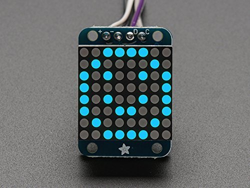 Adafruit PID 959 Mini 8 x 8 LED Matrix mit I2C Rucksack, Blau