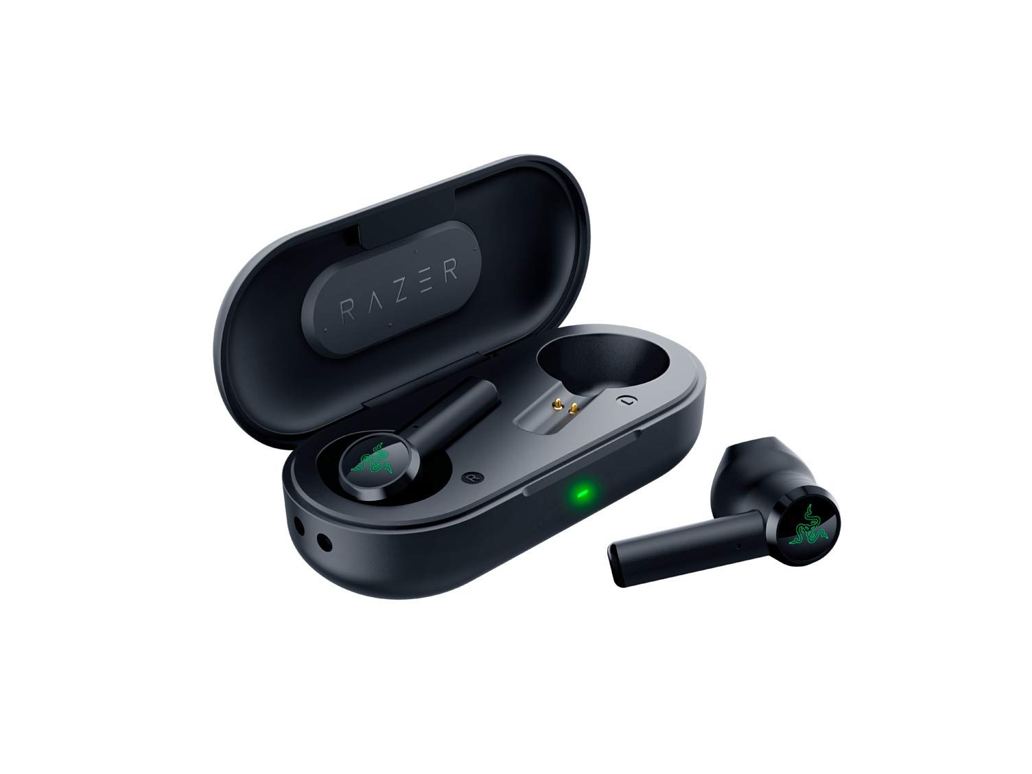 Razer Hammerhead True Wireless - Kabellose Ohrhörer (In-Ear-Kopfhörer, ultraniedrige Latenz, wasserabweisend, 13-mm-Treiber, Touch-Unterstützung, Bluetooth 5.0, Sprachsteuerung, Ladeetui) Schwarz