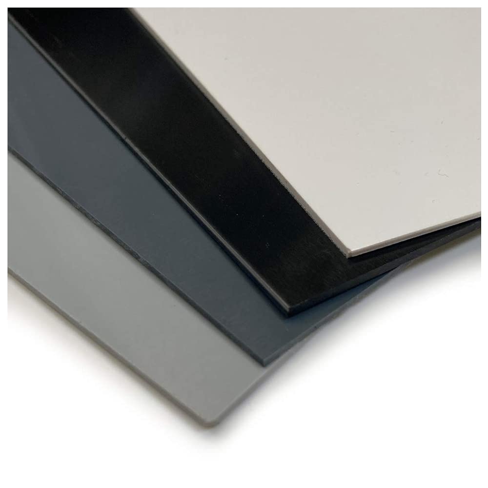 PVC Kunststoffplatten 2000x1000 mm - 2er Set - seidenmatte PVC Platte, porenlos glatte Oberfläche - Kunststoffplatte 1mm dunkelgrau (RAL 7011) - leicht flexibel - (2 Stück - 200x100cm, 1mm dunkelgrau)