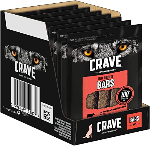 CRAVE Hund Protein Bars mit Rind 7 x 76g