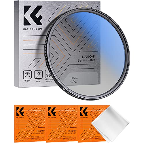 K&F Concept Pro 82mm Slim Zirkularer Polfilter Polarisationsfilter CPL Filter Cirkular Polfilter Optisches Glas & Aluminium für Foto-Kameraobjektive