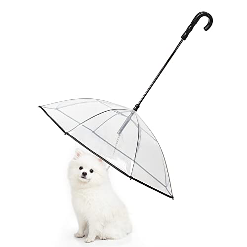 K&L Haustier-Regenschirm mit Leine., 28.3" diameter while opening, durchsichtig